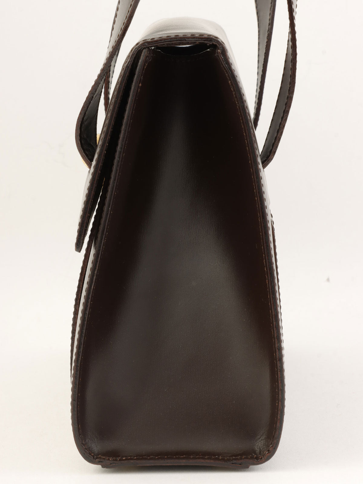 スターモチーフラウンドロゴプレートハンドバッグ ブラウン