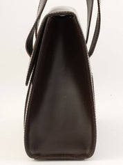 スターモチーフラウンドロゴプレートハンドバッグ ブラウン