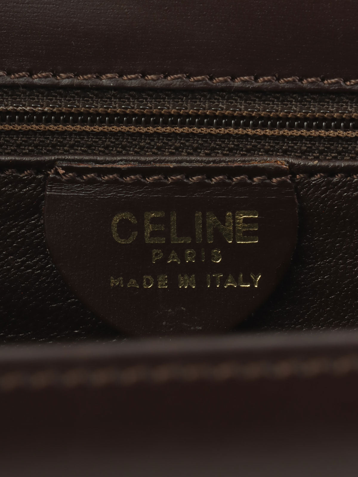 スターモチーフラウンドロゴプレートハンドバッグ ブラウン