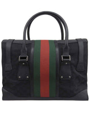 キャンバスGGパターンシェリーラインボストンバッグ ブラック