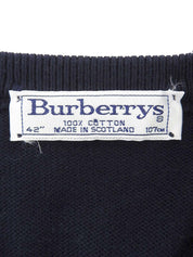 Navy Argyle Pattern Knit Top