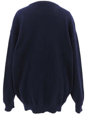 Navy Argyle Pattern Knit Top