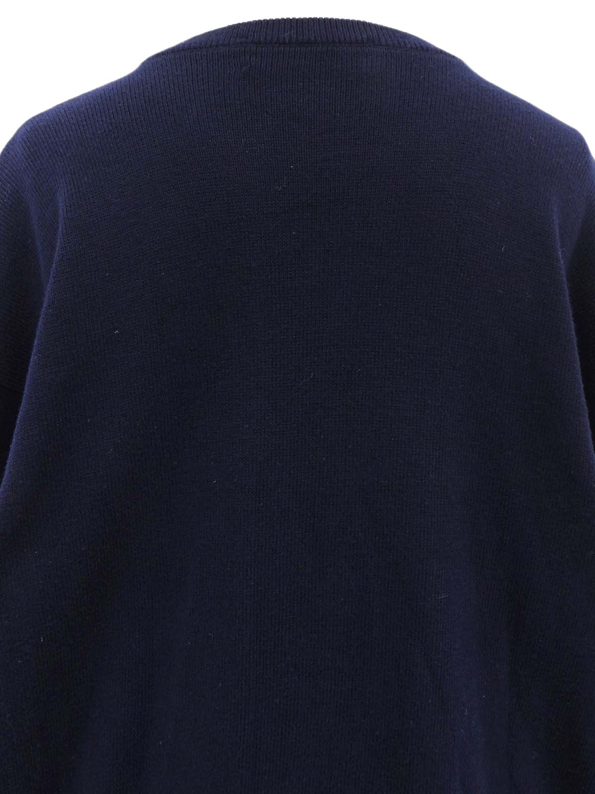 Navy Argyle Pattern Knit Top