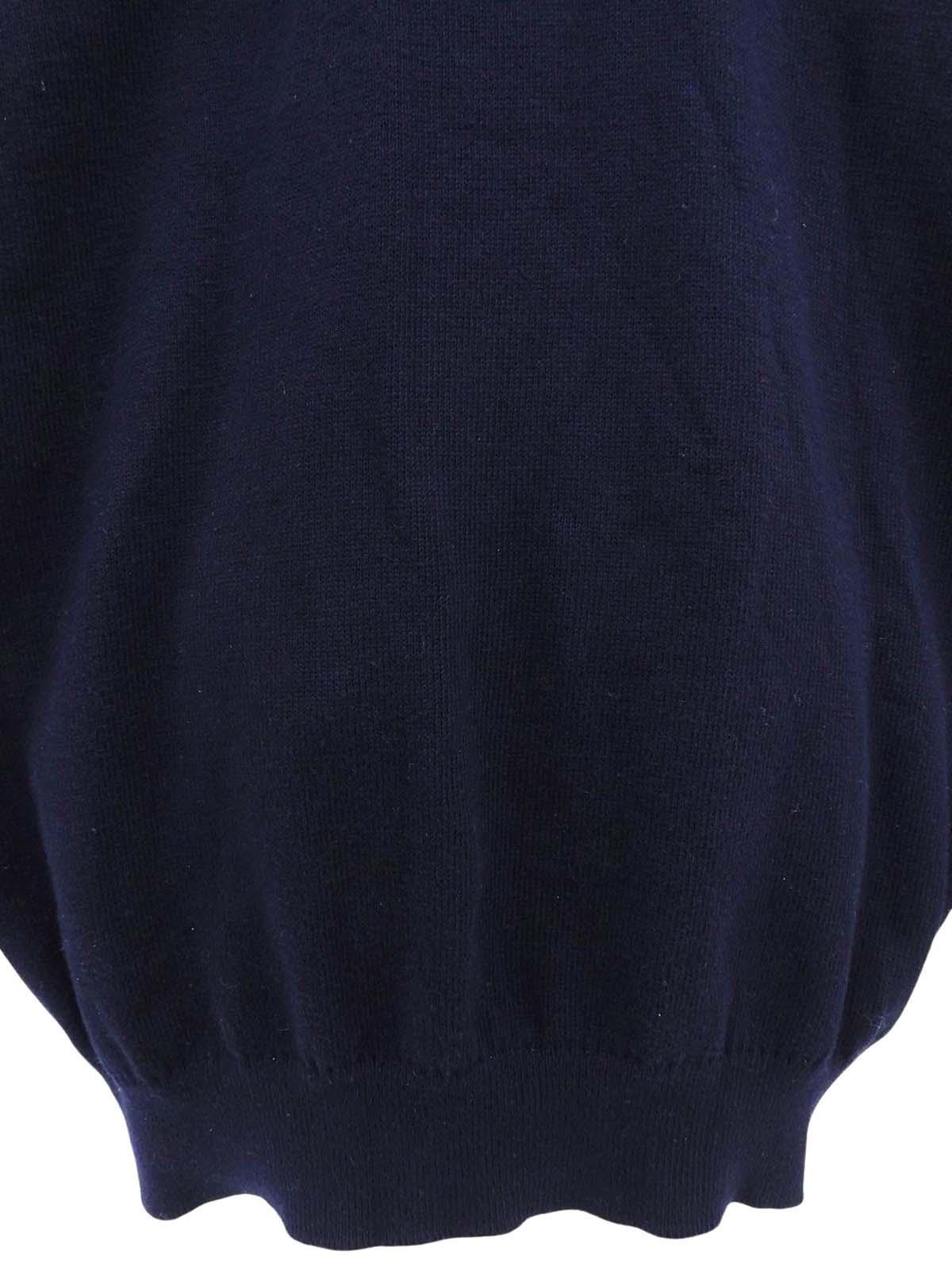 Navy Argyle Pattern Knit Top