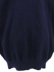 Navy Argyle Pattern Knit Top