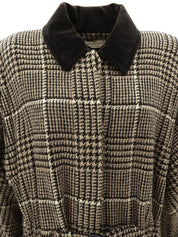 チェックパターンロングコート ブラウン/ブラック #10