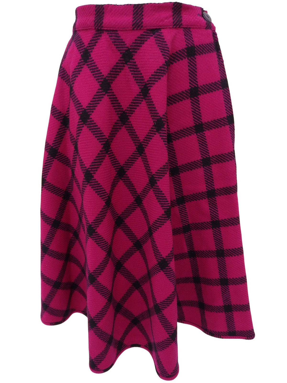 チェックパターンフレアスカート ダリアピンク/ブラック
