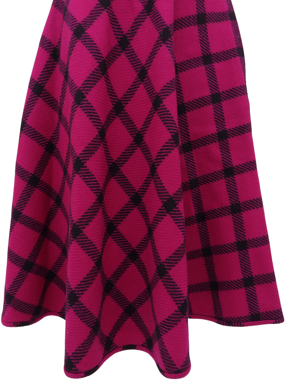 チェックパターンフレアスカート ダリアピンク/ブラック