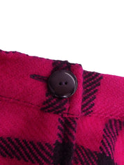 格纹喇叭裙，大丽花粉/黑色