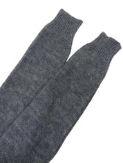 Argyle Sheer Design Puff Shoulder Knit Top in Gray