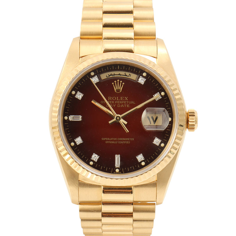 1985年頃製 10Pダイヤモンドデイデイト 36mm 18038A 自動巻き チェリーグラデーション