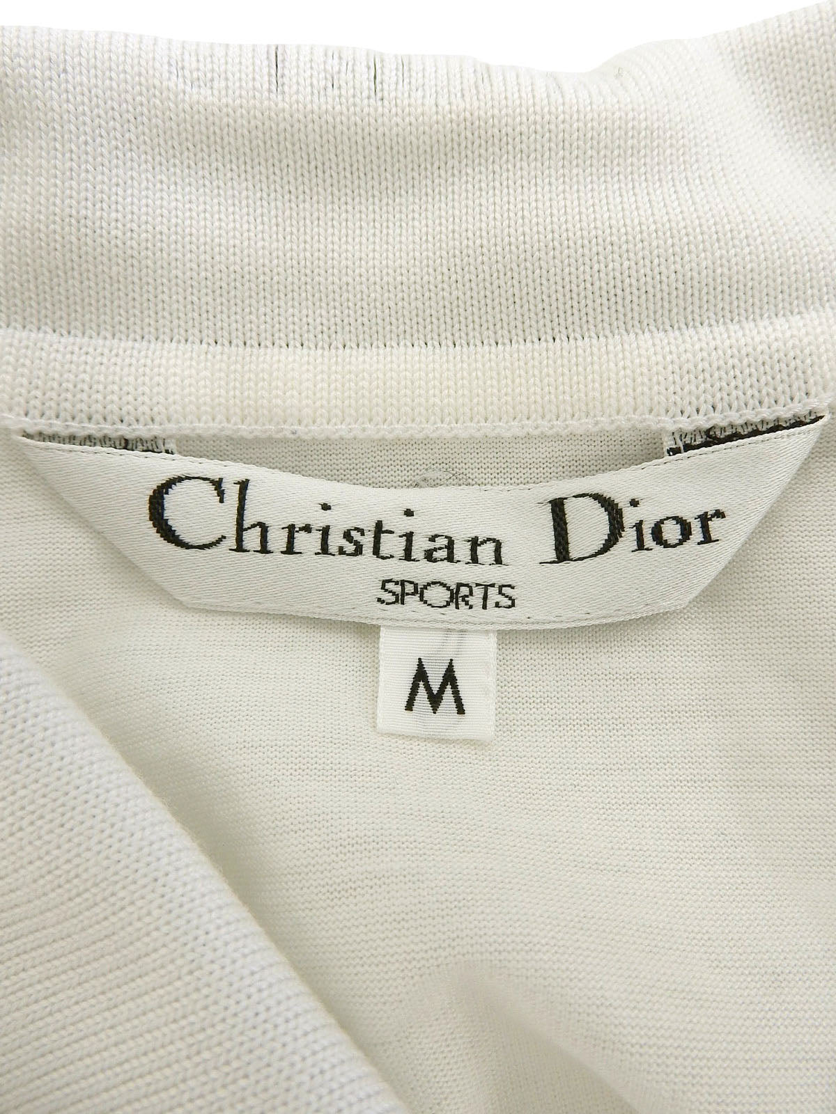 ロゴ刺繍長袖ポロシャツ ホワイト/チャコールグレー