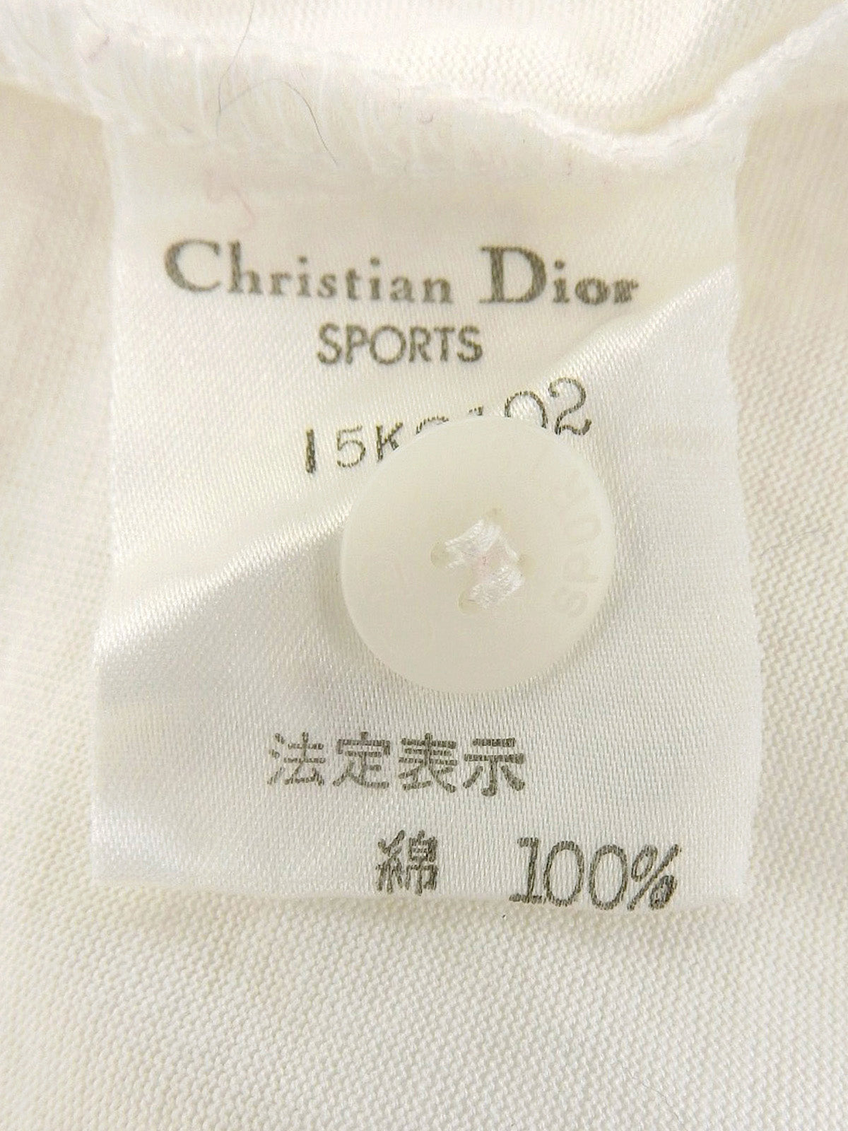 ロゴ刺繍長袖ポロシャツ ホワイト/チャコールグレー