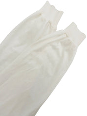 ロゴ刺繍長袖ポロシャツ ホワイト/チャコールグレー