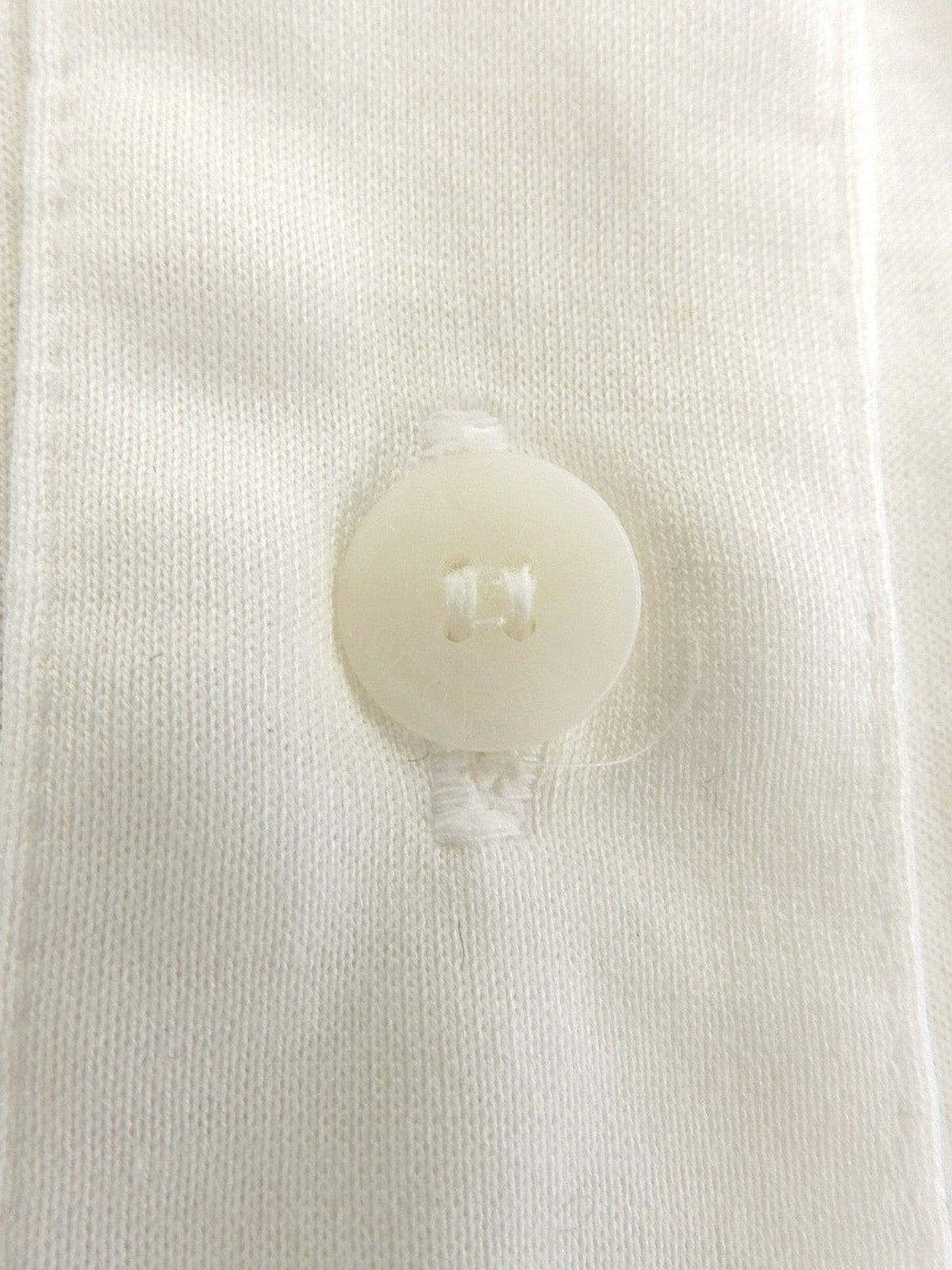 ロゴ刺繍長袖ポロシャツ ホワイト/チャコールグレー