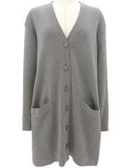 Logo Button Cardigan #M Gray