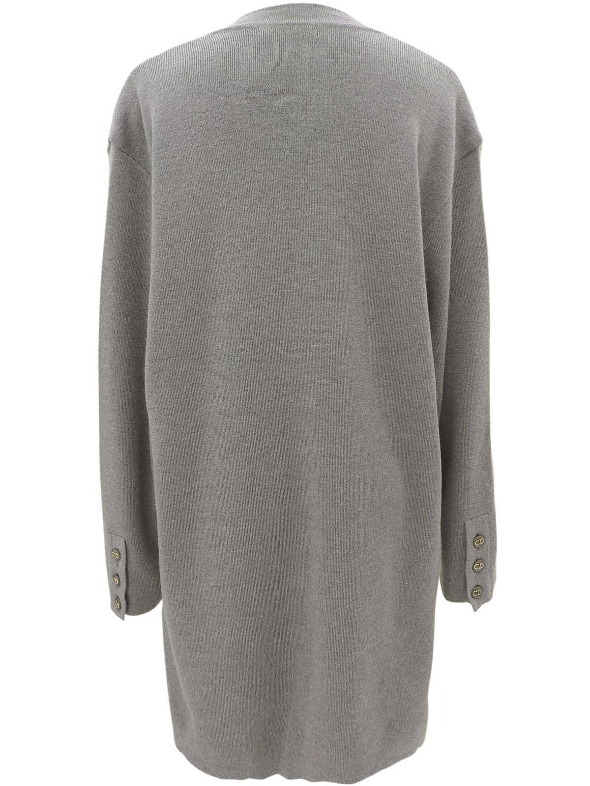 Logo Button Cardigan #M Gray