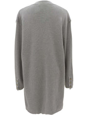 Logo Button Cardigan #M Gray