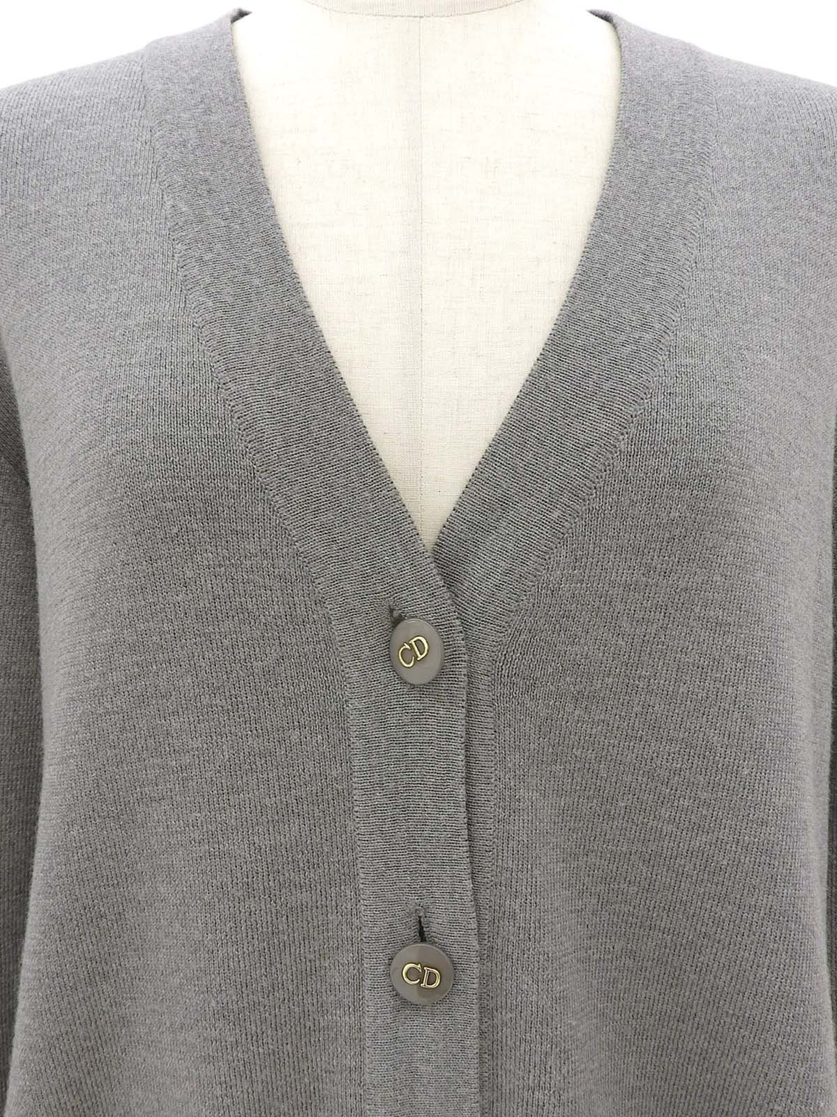 Logo Button Cardigan #M Gray