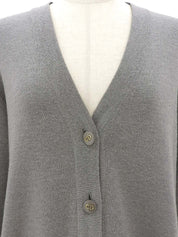 Logo Button Cardigan #M Gray