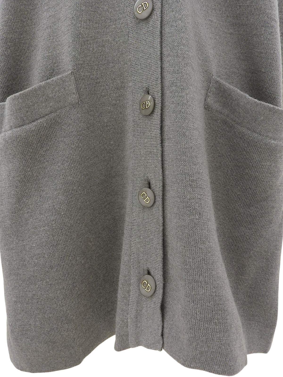 Logo Button Cardigan #M Gray