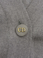 Logo Button Cardigan #M Gray