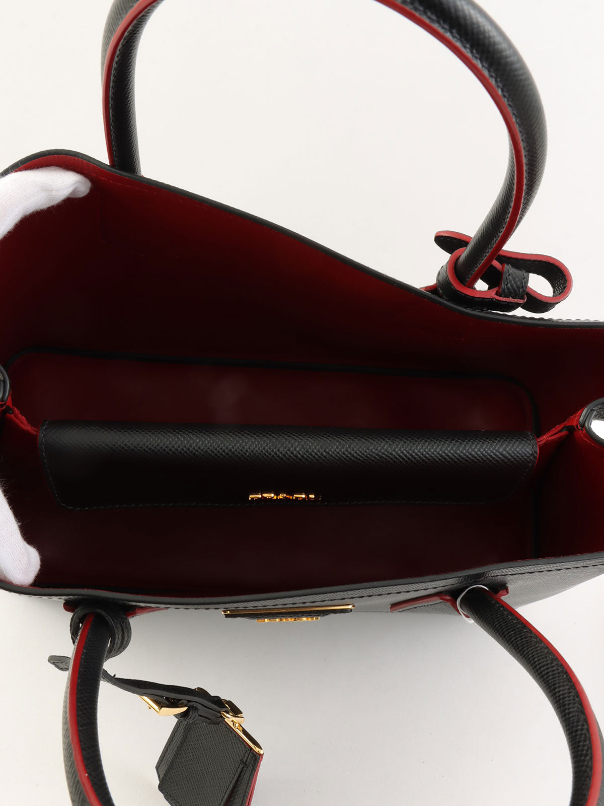 サフィアーノロゴプレート2wayバッグ ブラック