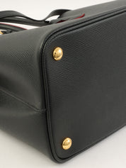 サフィアーノロゴプレート2wayバッグ ブラック