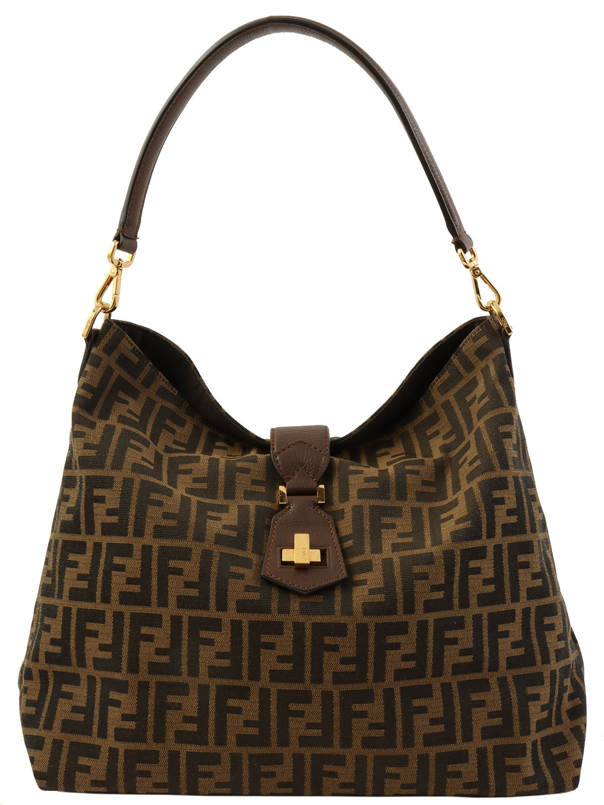 FF Zucca Pattern One-Shoulder Bag Brown