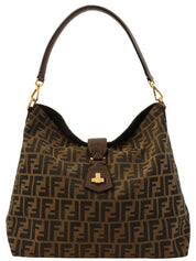 FF Zucca Pattern One-Shoulder Bag Brown