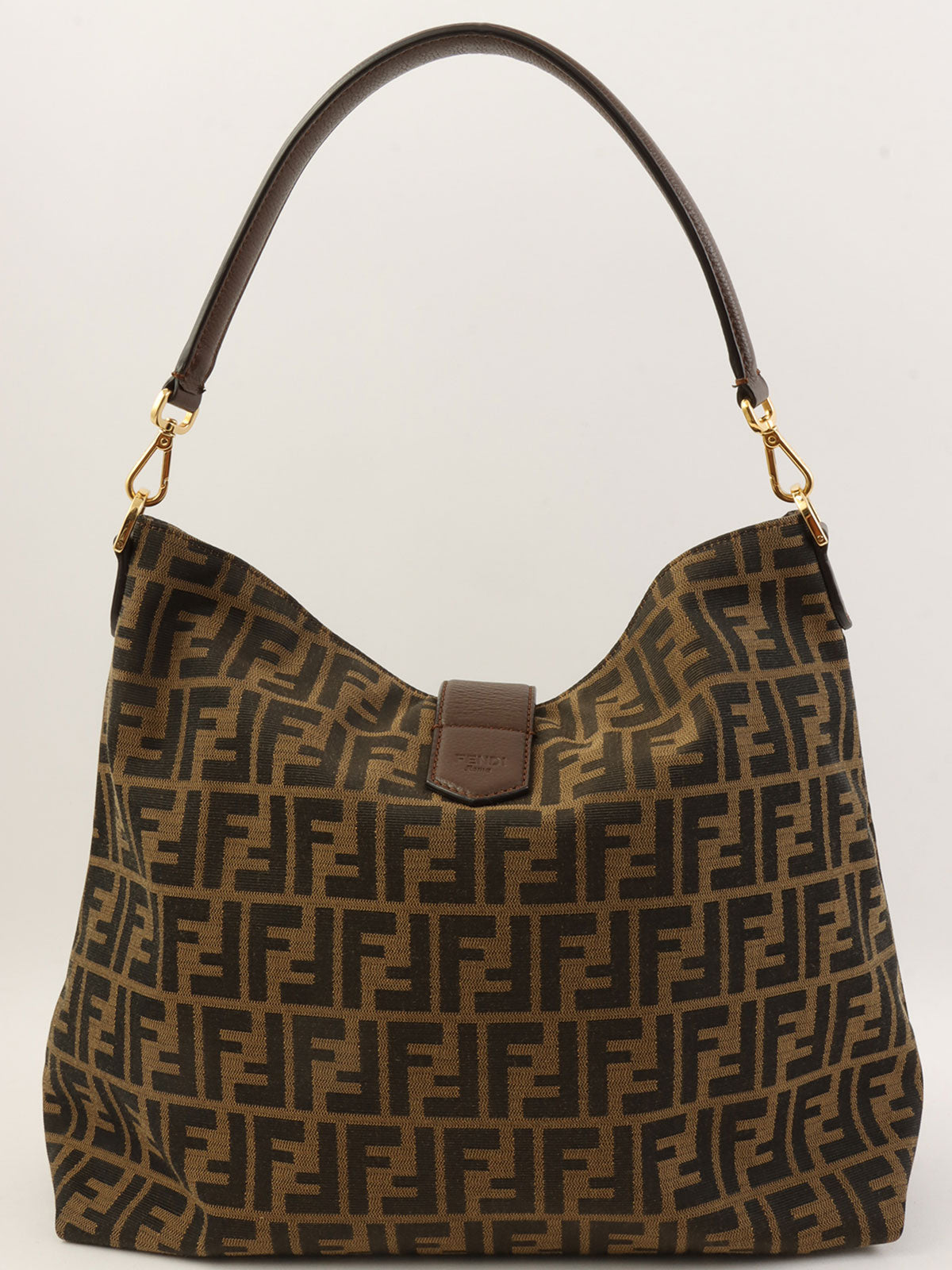 FF Zucca Pattern One-Shoulder Bag Brown