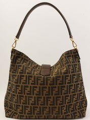 FF Zucca Pattern One-Shoulder Bag Brown
