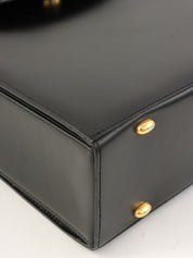 Star Motif Round Logo Plate Shoulder Bag Black