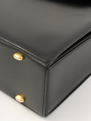 Star Motif Round Logo Plate Shoulder Bag Black