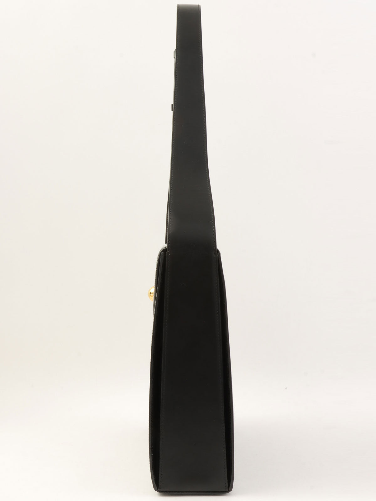 星形图案圆形Logo铭牌单肩包（黑色）