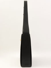 星形图案圆形Logo铭牌单肩包（黑色）