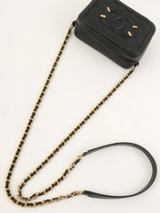 2017 Caviar Skin CC Mark Chain Shoulder Bag Black