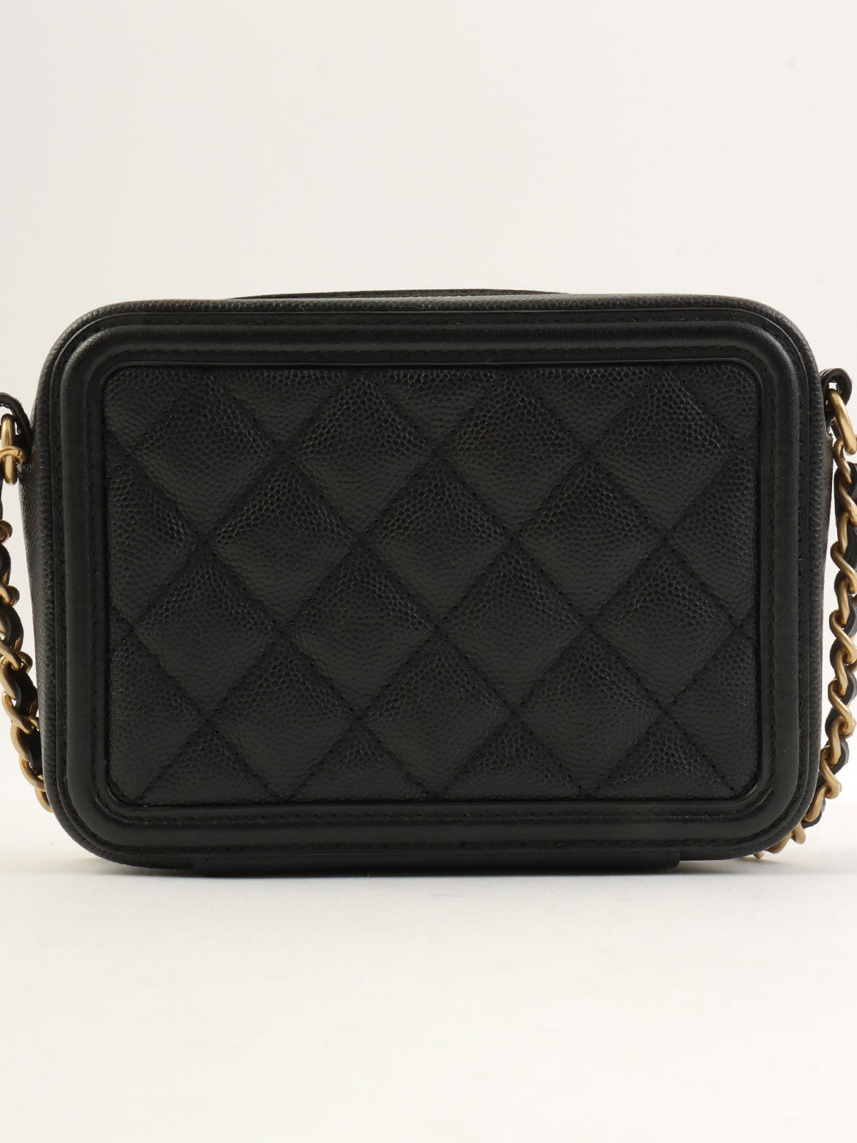 2017 Caviar Skin CC Mark Chain Shoulder Bag Black