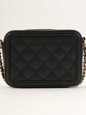 2017 Caviar Skin CC Mark Chain Shoulder Bag Black
