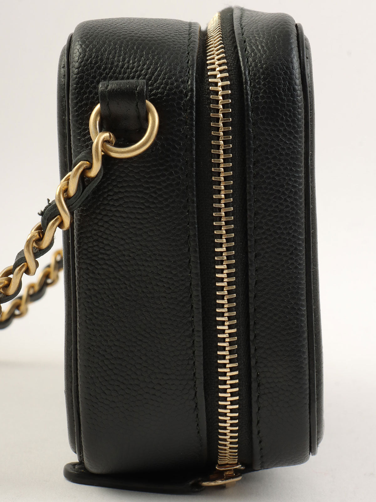 2017 Caviar Skin CC Mark Chain Shoulder Bag Black