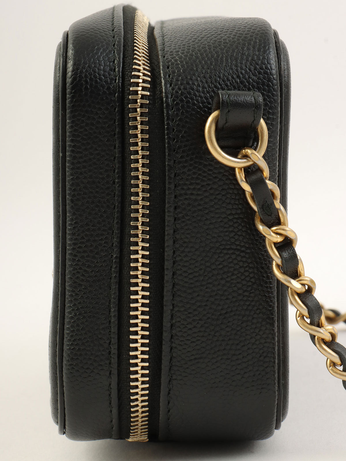 2017 Caviar Skin CC Mark Chain Shoulder Bag Black