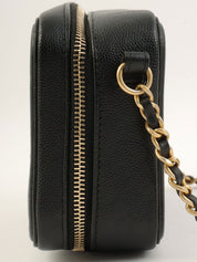 2017 Caviar Skin CC Mark Chain Shoulder Bag Black