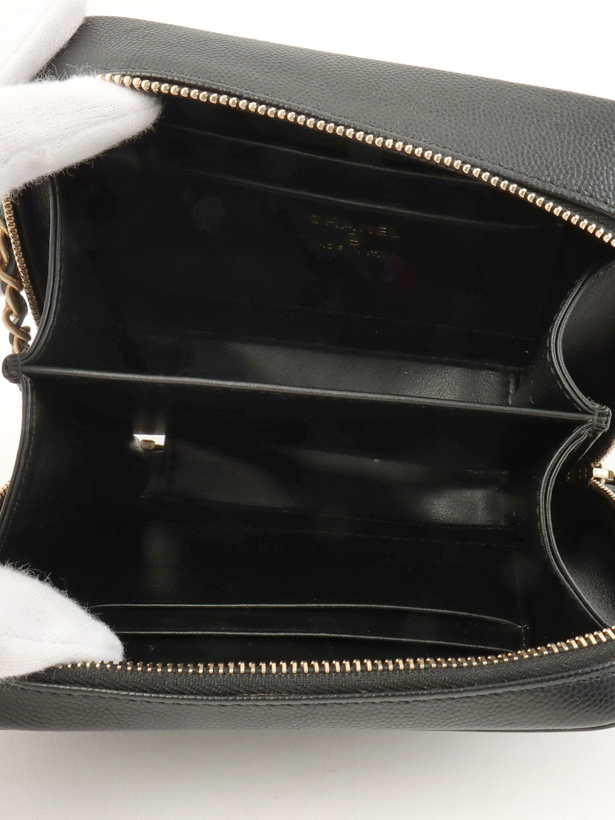 2017 Caviar Skin CC Mark Chain Shoulder Bag Black