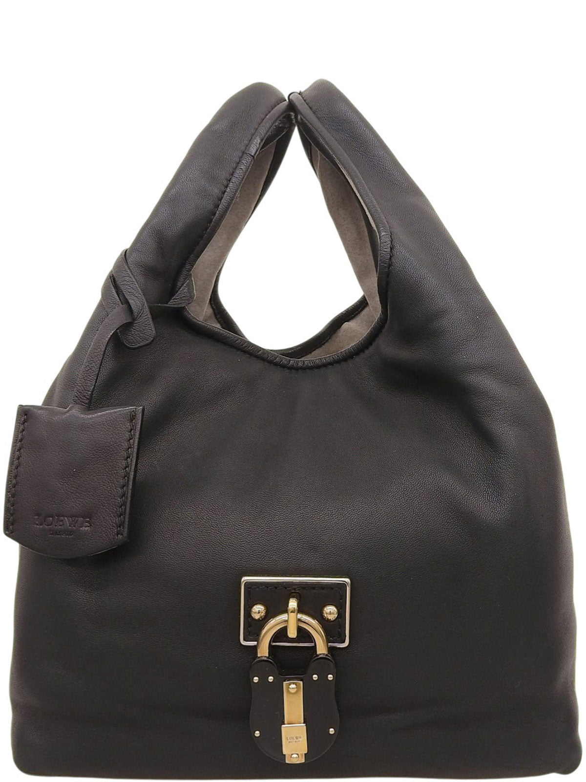 ナッパレザーハンドバッグ ブラック