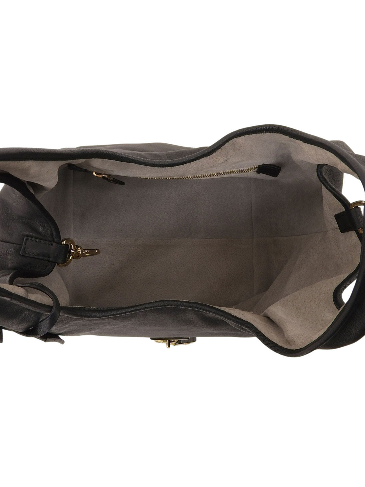 Nappa Leather Handbag, Black