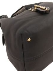 Nappa Leather Handbag, Black
