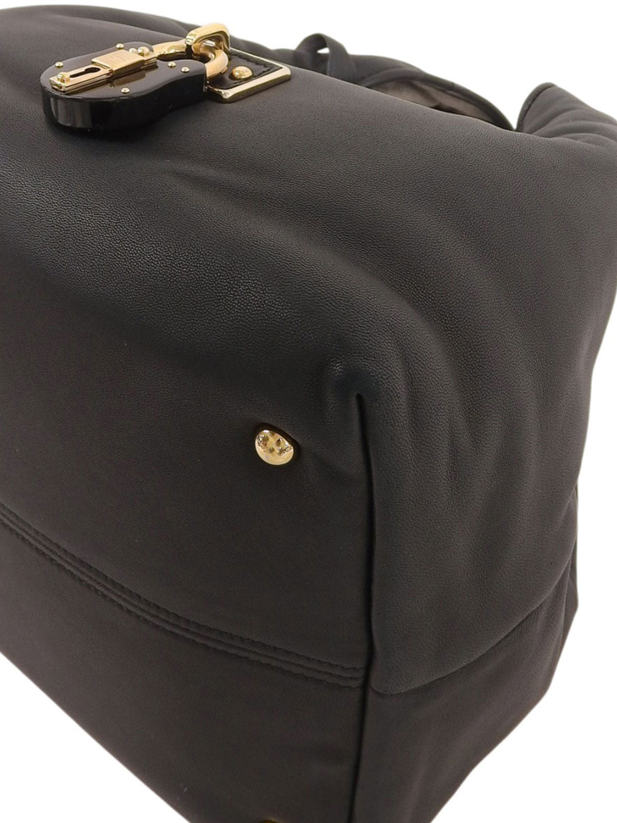 ナッパレザーハンドバッグ ブラック