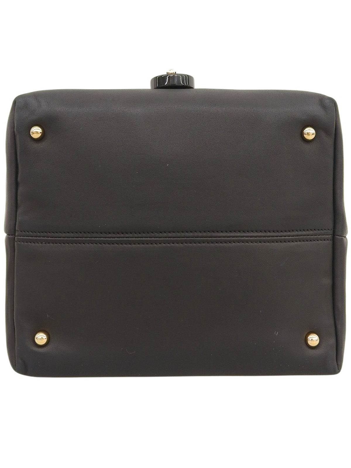 ナッパレザーハンドバッグ ブラック