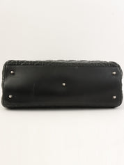 Cannage Stitch Chain Tote Bag in Black