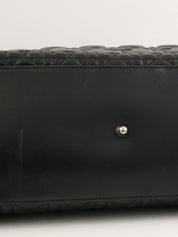 Cannage Stitch Chain Tote Bag in Black